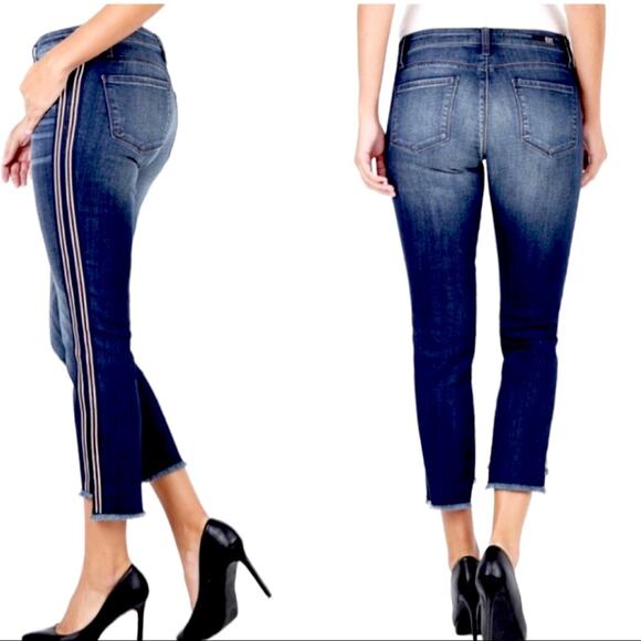 Kut from the Kloth Women's Jeans Reece Ankle Straight Leg Mid Rise Stripe Size 2 - Picture 10 of 10